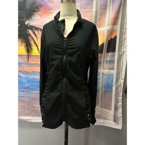 Marika Tek performance wear black zip up jacket w/finger hole on sleeve Medium